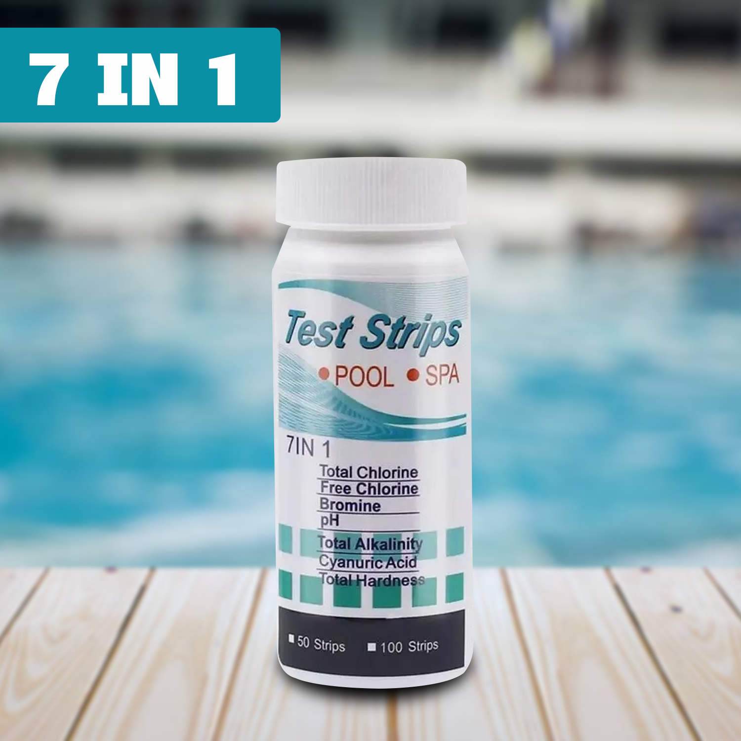 Swimming Pool Test Strips – 200PCS Chlorine Dip Test Strips Swimming Pool Water SPA Hot Tub PH Tester Paper 7-in-1 Swimming pool test strips - Tophatter Daily Deals