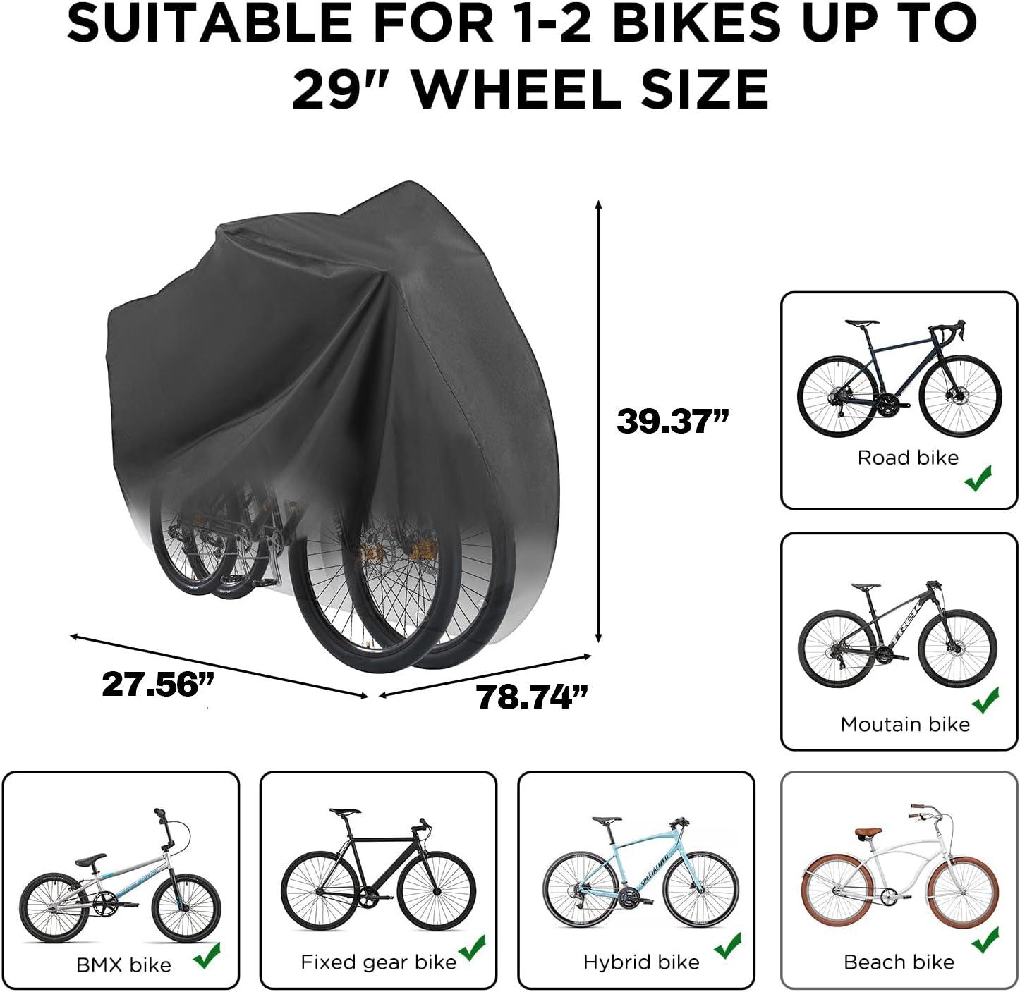 Heavy Duty Bicycle Covers - Waterproof Mountain Bike Bicycle Cover Heavy Duty Outdoor Protector for 2 Bikes Cycling - Tophatter Daily Deals