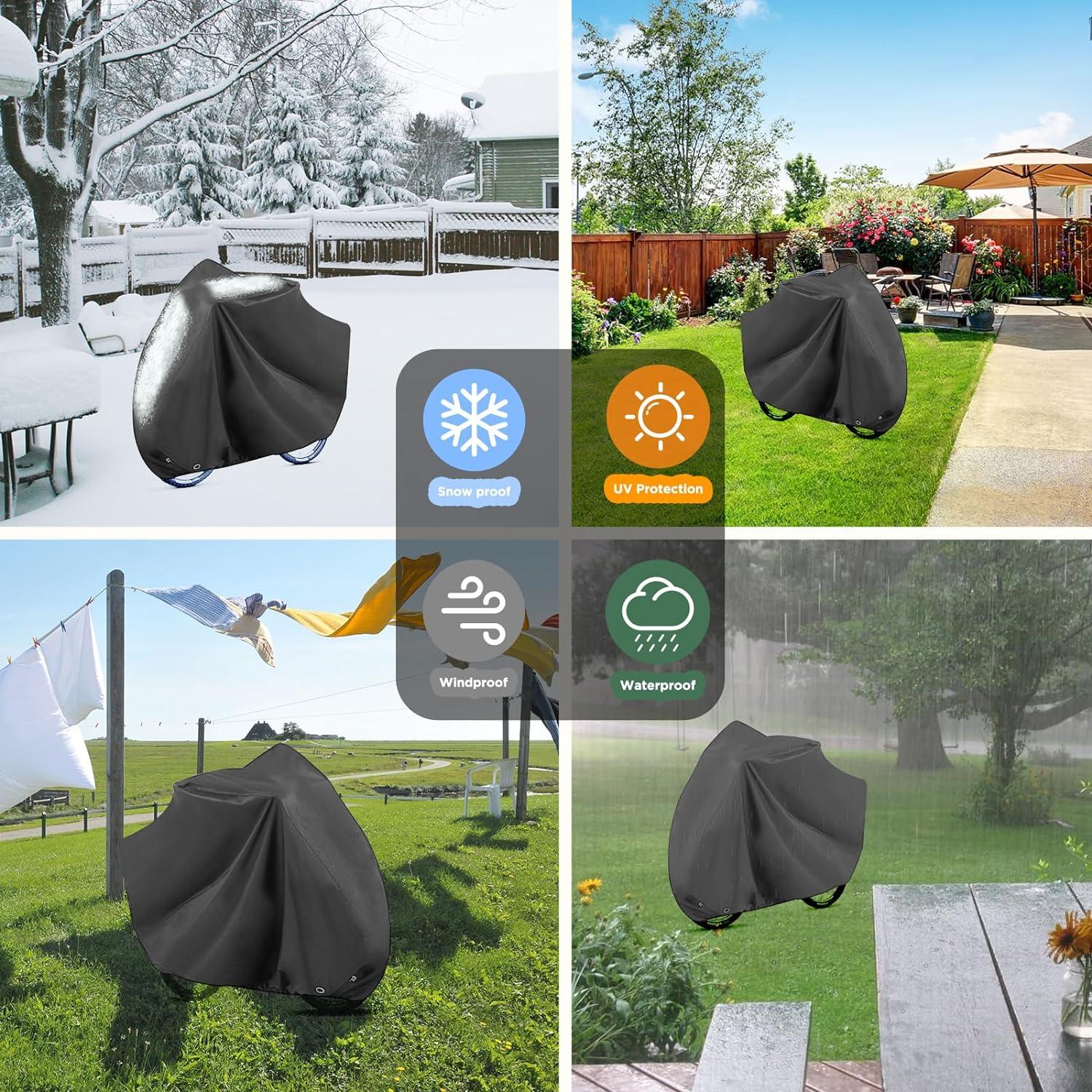 Heavy Duty Bicycle Covers - Waterproof Mountain Bike Bicycle Cover Heavy Duty Outdoor Protector for 2 Bikes Cycling - Tophatter Daily Deals