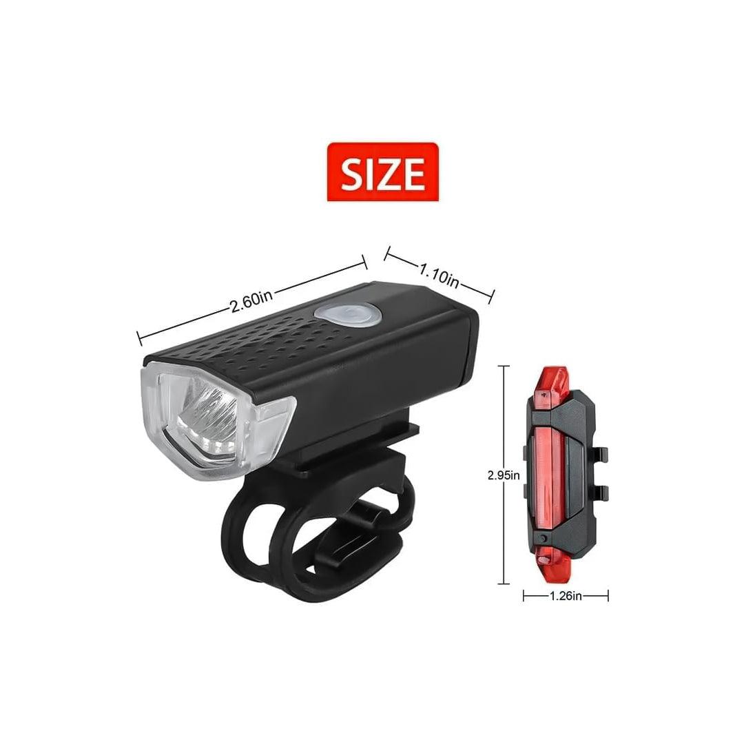 Rechargeable Cycle Lights - USB Rechargeable Bike Lights Rear Front Hazard Waterproof LED Front & Rear Light Cycling - Tophatter Daily Deals