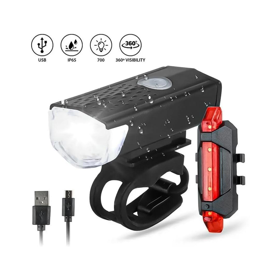 Rechargeable Cycle Lights - USB Rechargeable Bike Lights Rear Front Hazard Waterproof LED Front & Rear Light Cycling - Tophatter Daily Deals