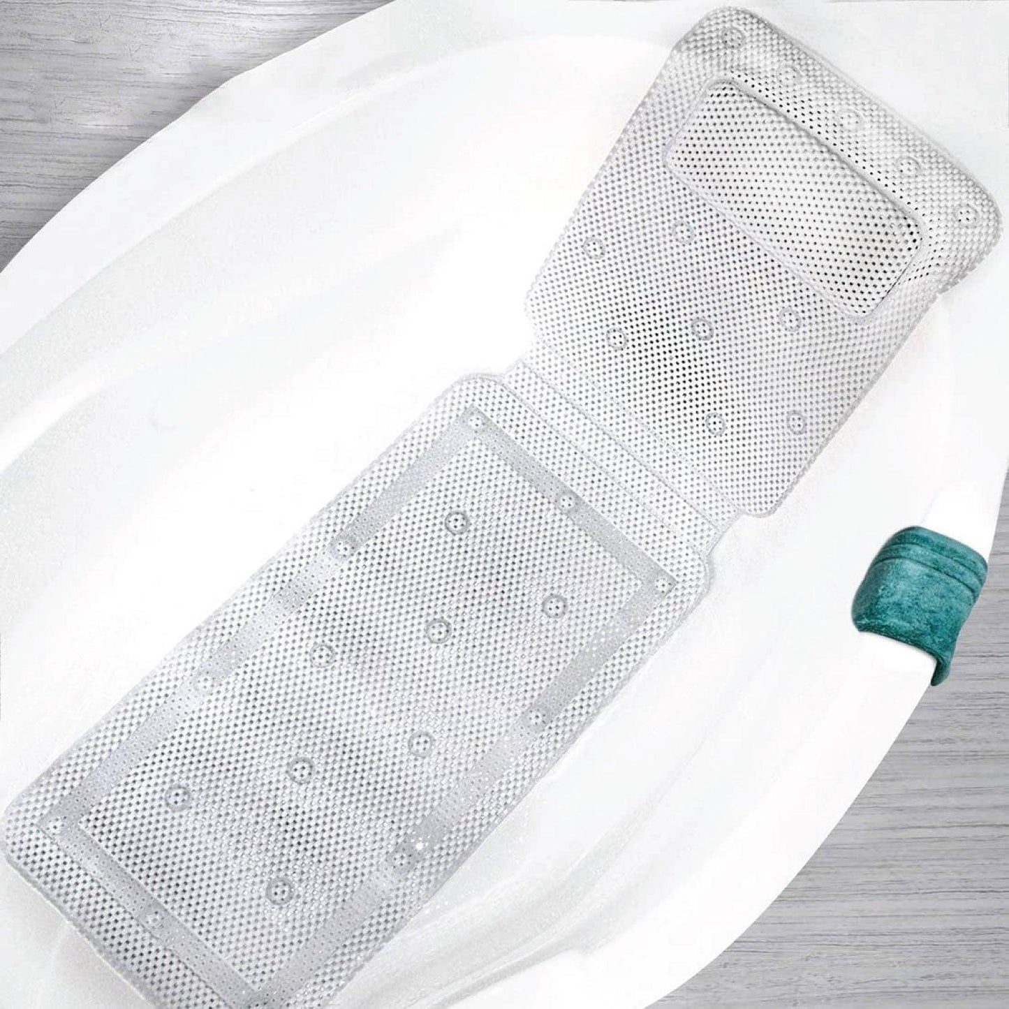 Best Bath Pillow UK - Full Body Spa Bath Pillow Mat, Bathtub Mattress Cushion with 30 Suction Cups, Comfort Support Your Head, Neck and Back Bath Pillows - Tophatter Daily Deals
