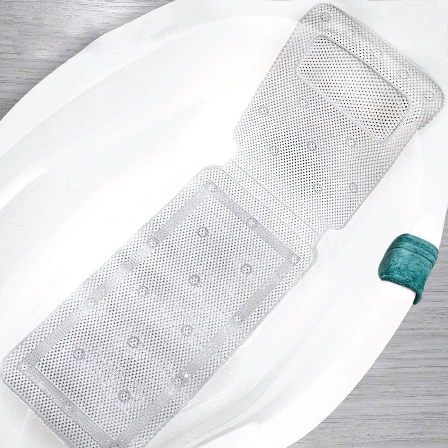 Best Bath Pillow UK - Full Body Spa Bath Pillow Mat, Bathtub Mattress Cushion with 30 Suction Cups, Comfort Support Your Head, Neck and Back Bath Pillows - Tophatter Daily Deals