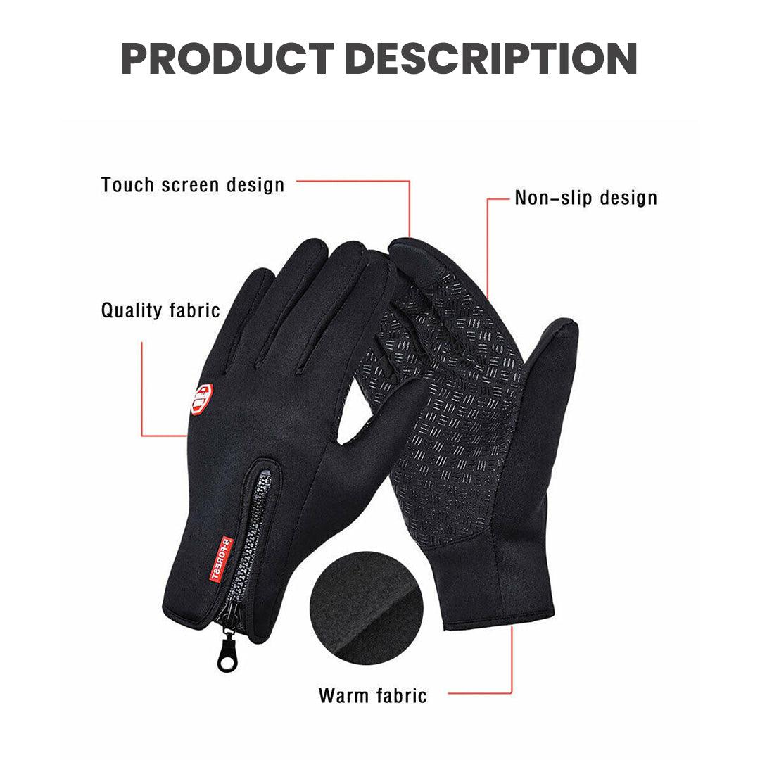 Thermal Waterproof Gloves - Winter Warm Windproof Waterproof Fleece Lined Thermal Touch Screen Gloves Gloves - Tophatter Daily Deals