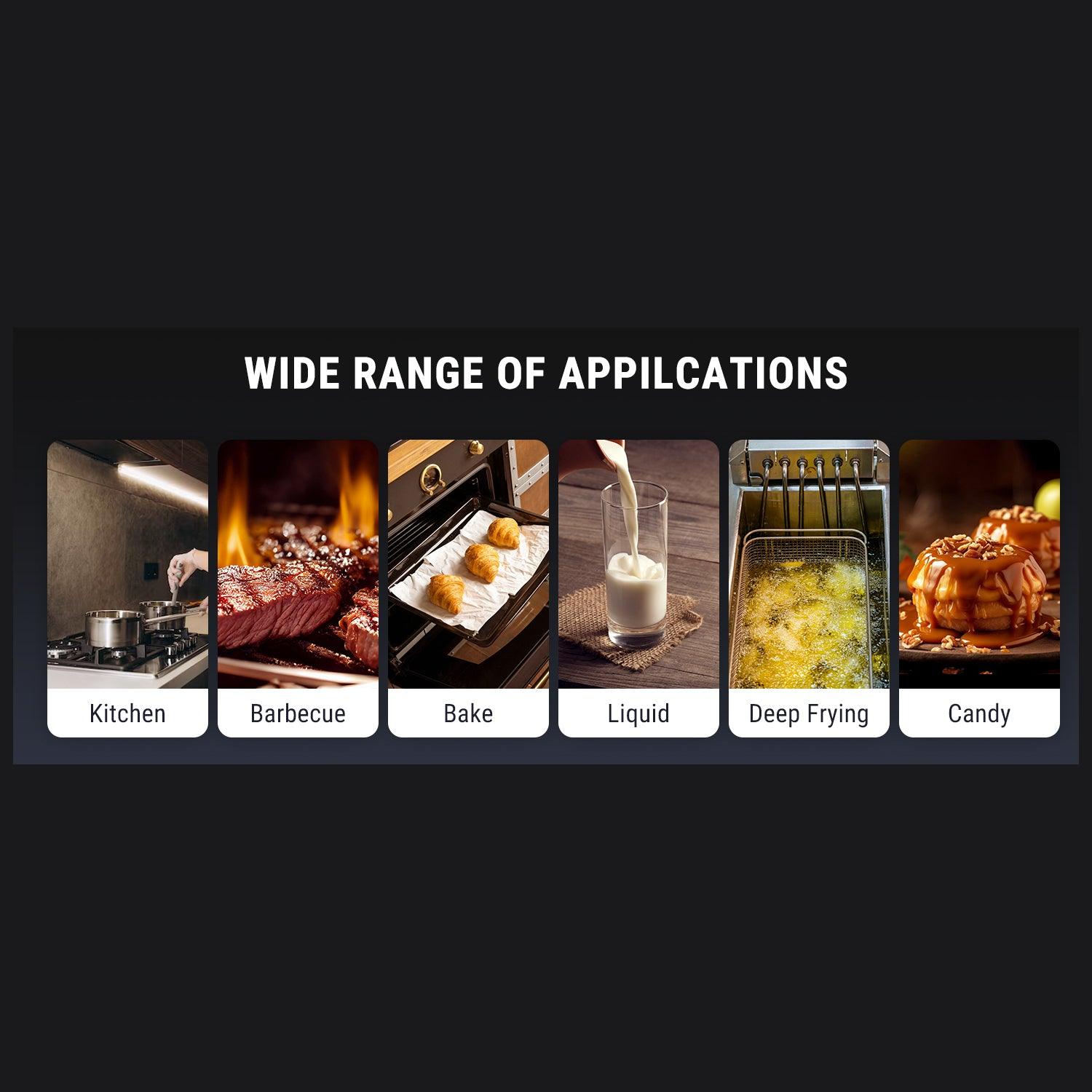 Food Cooking Thermometer - Digital Meat Thermometer for Cooking with Ambidextrous Backlit, Waterproof Meat Thermometer Probe for Kitchen Food Temperature BBQ Grill Smoker Oil Fry Candy Instant Read Thermometer Tools - Tophatter Daily Deals