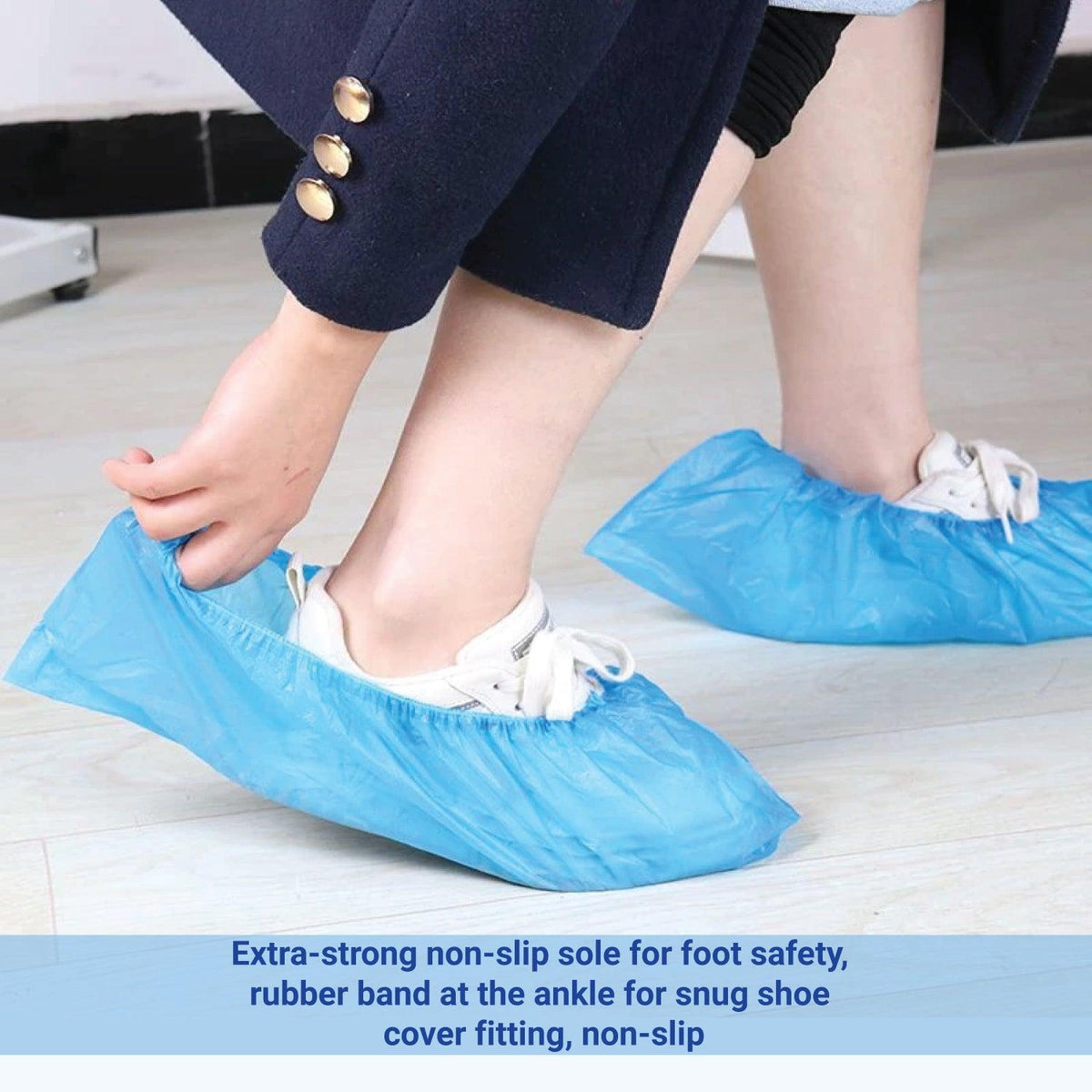 Disposable Shoe Covers - BLUE Plastic Rain Waterproof Boot Protector Carpet Cleaning Personal Care - Tophatter Daily Deals