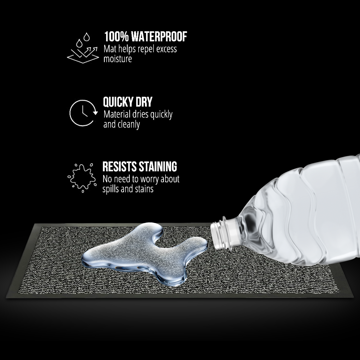 Washable Indoor Door Mat - Non Slip Large Rubber Back Barrier Mat Entrance Rug Dirt Trapper Home - Tophatter Daily Deals