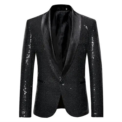 Waterproof men’s blazer jacket – fleece-lined, shiny gold sequin, for formal and casual occasions Black Men's Blazers - Tophatter Daily Deals