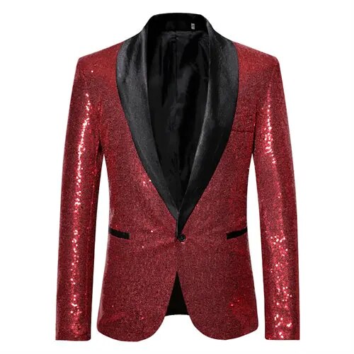 Waterproof men’s blazer jacket – fleece-lined, shiny gold sequin, for formal and casual occasions Red Men's Blazers - Tophatter Daily Deals
