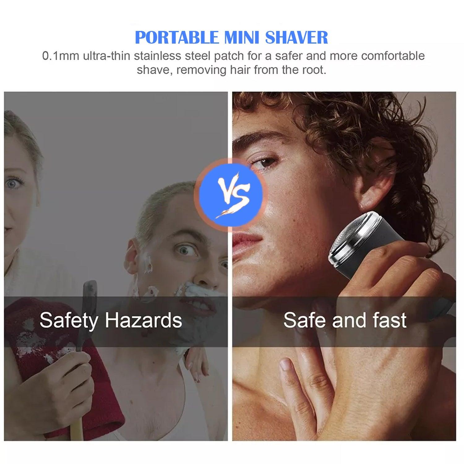 Mini Electric Shaver - Portable 2-in-1 Washable Capsule Beard Razor with Automatic Function Electronic - Tophatter Daily Deals