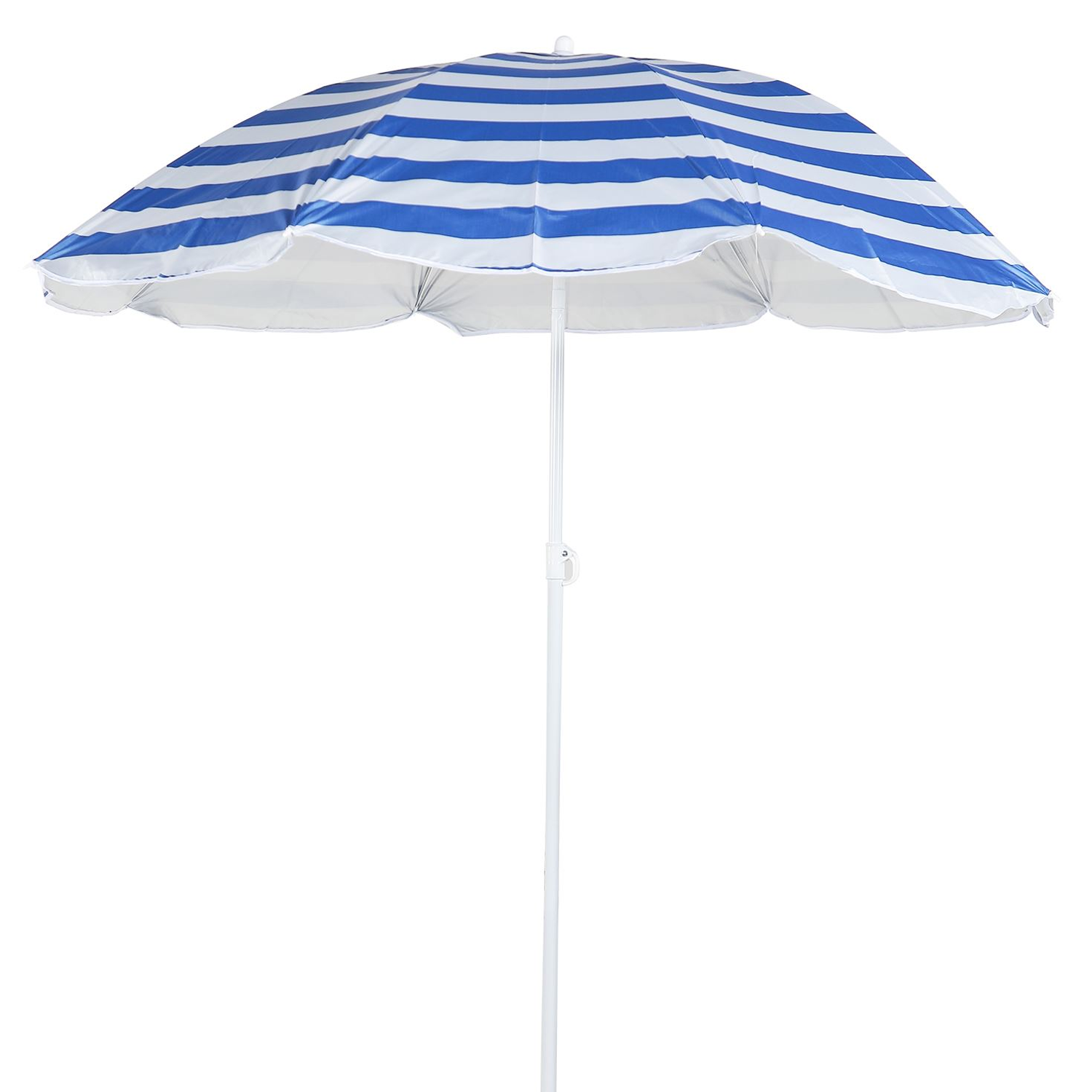 Outdoor Sun Umbrella – UV Protection Patio Parasol with Adjustable Tilt & Crank Handle Blue Striped Outdoor sun umbrella - Tophatter Daily Deals