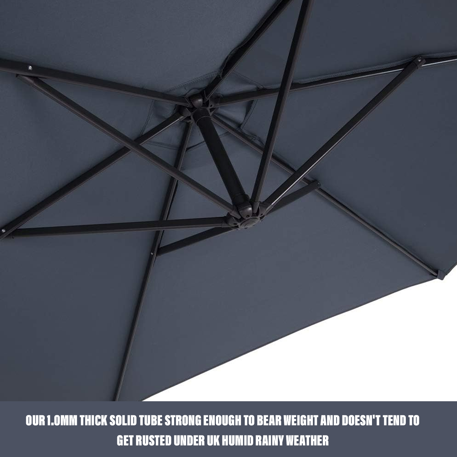 Garden Umbrella with Stand – 3M Banana Parasol Sun Shade Patio Hanging Umbrella Garden Cantilever Garden umbrella with stand - Tophatter Daily Deals