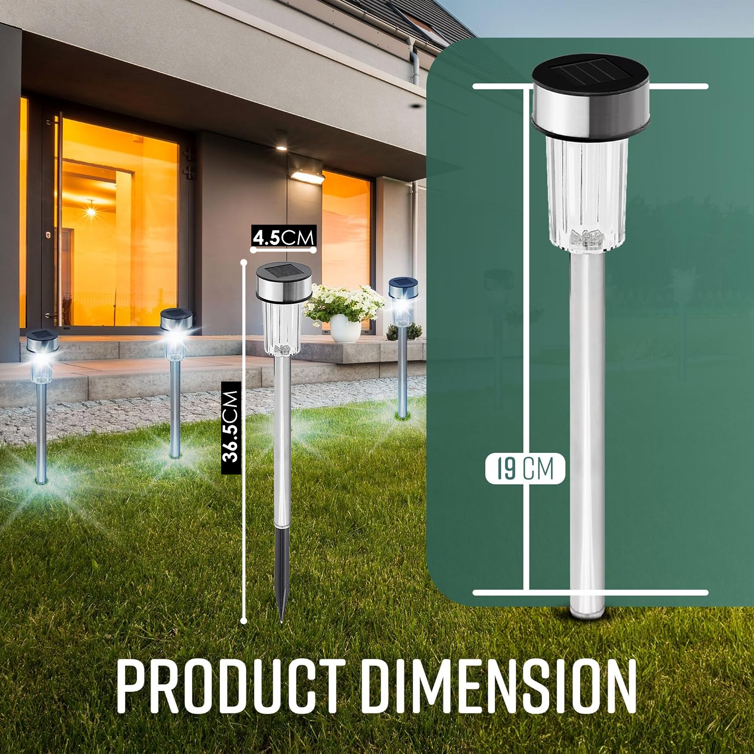 Solar Powered Garden Stake Lights – 10pcs Outdoor LED Pathway Lights for Yard, Lawn & Flower Beds Garden Lighting Accessories - Tophatter Daily Deals