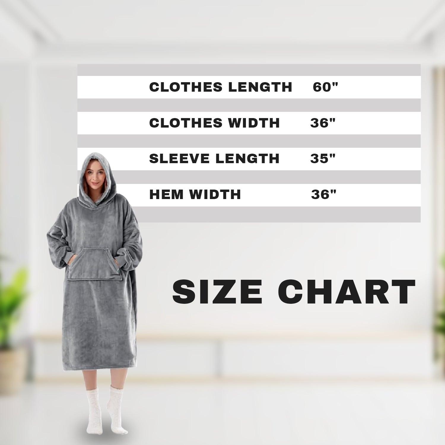 Oversized Blanket Hoodie - Super Soft Warm Cozy Snuggle Hoodie | Thick Flannel Sherpa Hoodie Blanket with Sleeves and Giant Pocket Winter Warm - Tophatter Daily Deals