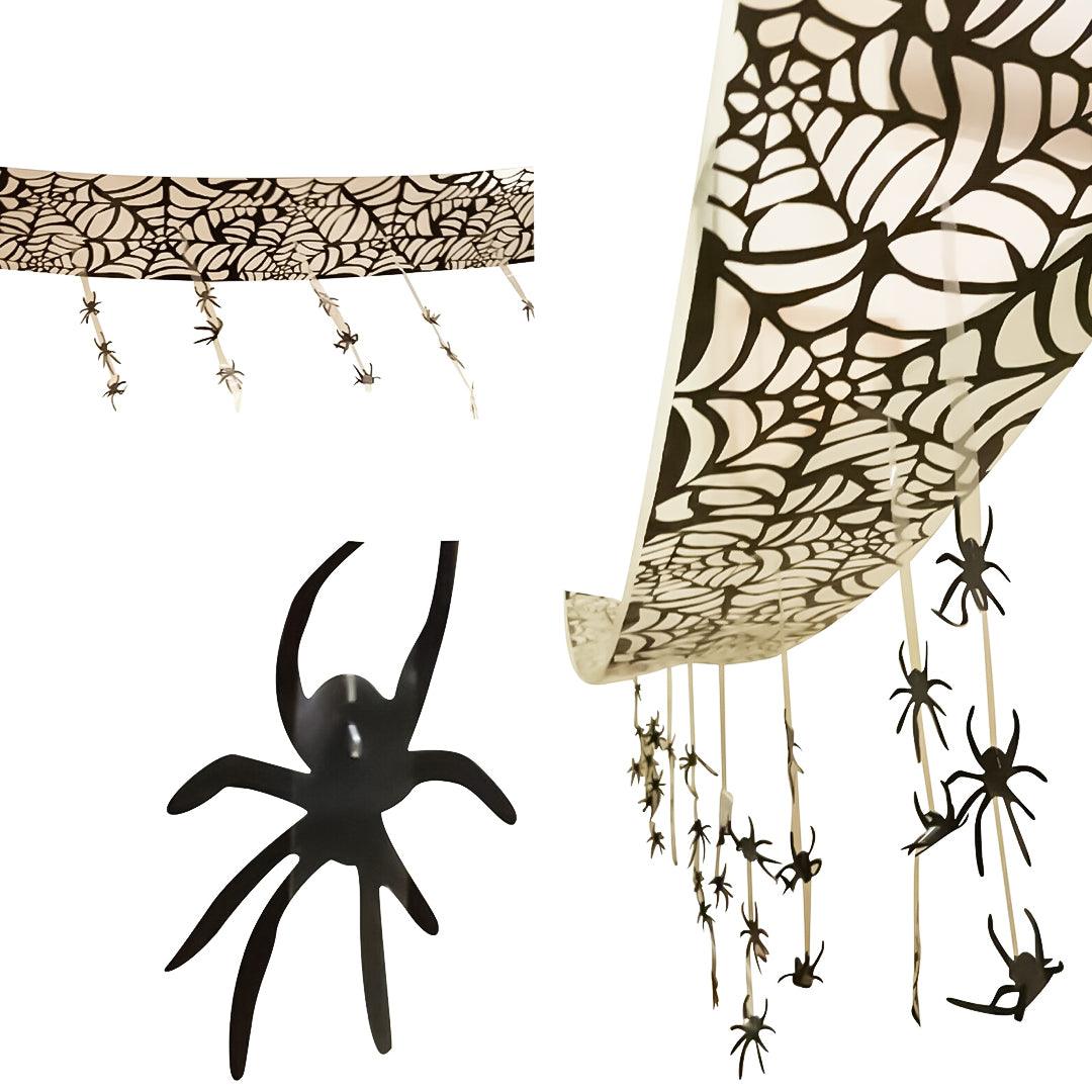 Halloween Ceiling Decorations - 3M/300cm Halloween Hanging Ceiling Wall Decoration Horror Haunted House Spiders Festive & Franchise - Tophatter Daily Deals