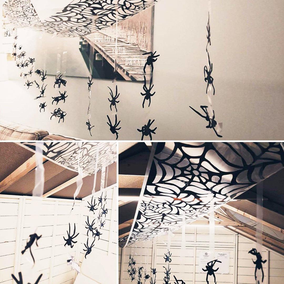 Halloween Ceiling Decorations - 3M/300cm Halloween Hanging Ceiling Wall Decoration Horror Haunted House Spiders Festive & Franchise - Tophatter Daily Deals
