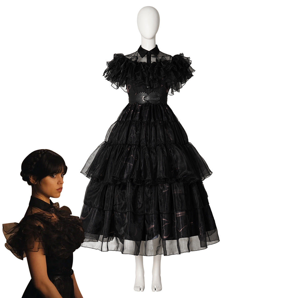 Wednesday The Addams Family (2022 TV Series) Wednesday Black Raval Ball Dress Cosplay Costume Costume - Tophatter Daily Deals