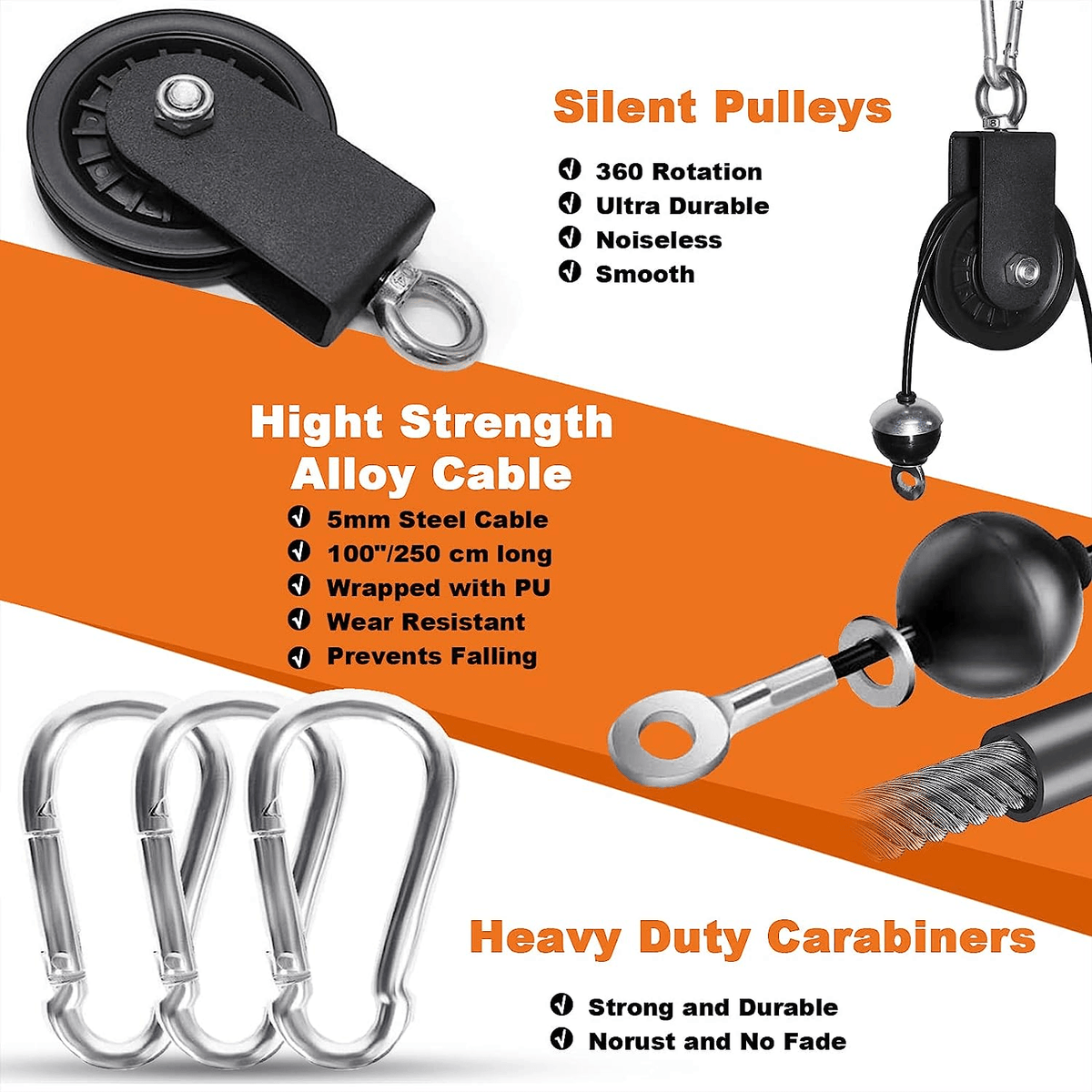 Wall Mounted Cable Machine - Weight Cable Pulley System Gym DIY Pulley Cable Machine Attachment System Exercise & Fitness - Tophatter Daily Deals