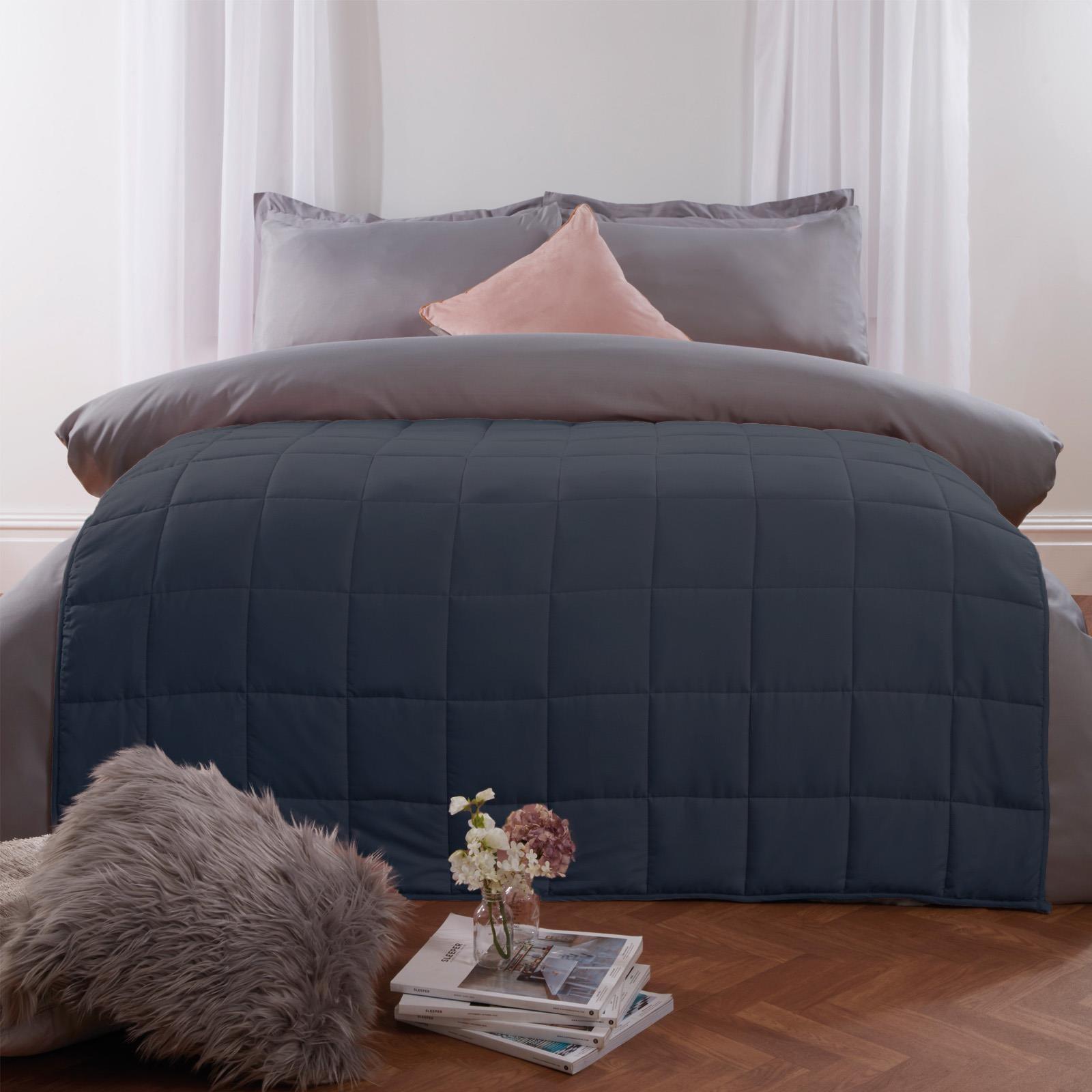 Heavy Weighted Blanket UK - Brentfords Weighted Blanket Sensory Sleep Therapy Anxiety Kids/Adults Blush Blue Blankets - Tophatter Daily Deals