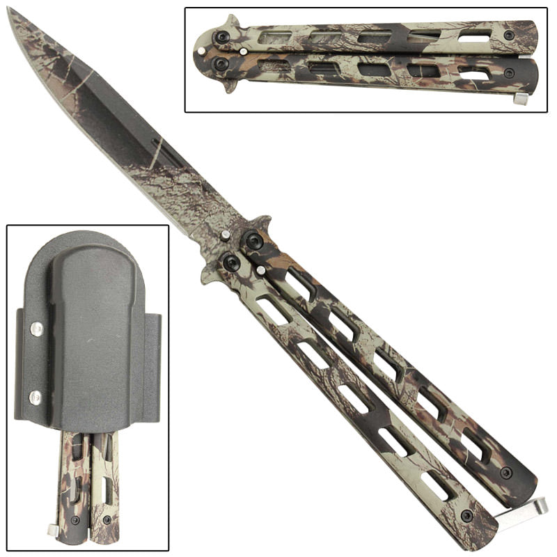 Wetlands Camo Balisong Butterfly Knife - TOPHATTER'S ARMORY DEALS Collectible Weapons - Tophatter Daily Deals