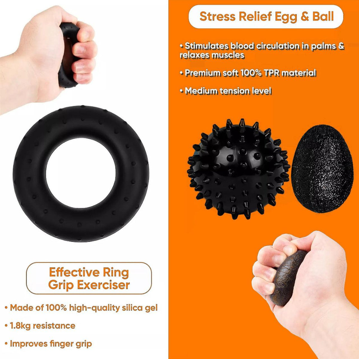 GRM Hand Grip Exerciser Strengthener with Counter - Forearm Trainer Workout Kit (6 Pack), Adjustable Resistance Grip Strength Trainer Exercise & Fitness - Tophatter Daily Deals
