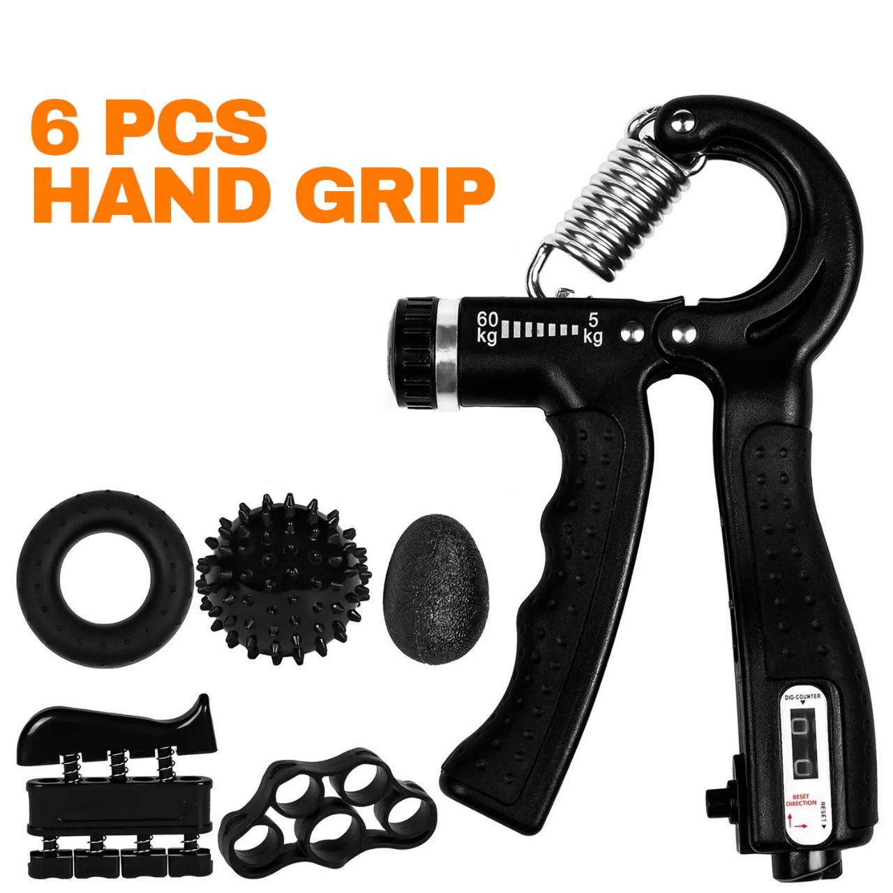 GRM Hand Grip Exerciser Strengthener with Counter - Forearm Trainer Workout Kit (6 Pack), Adjustable Resistance Grip Strength Trainer 6 Pc Exercise & Fitness - Tophatter Daily Deals
