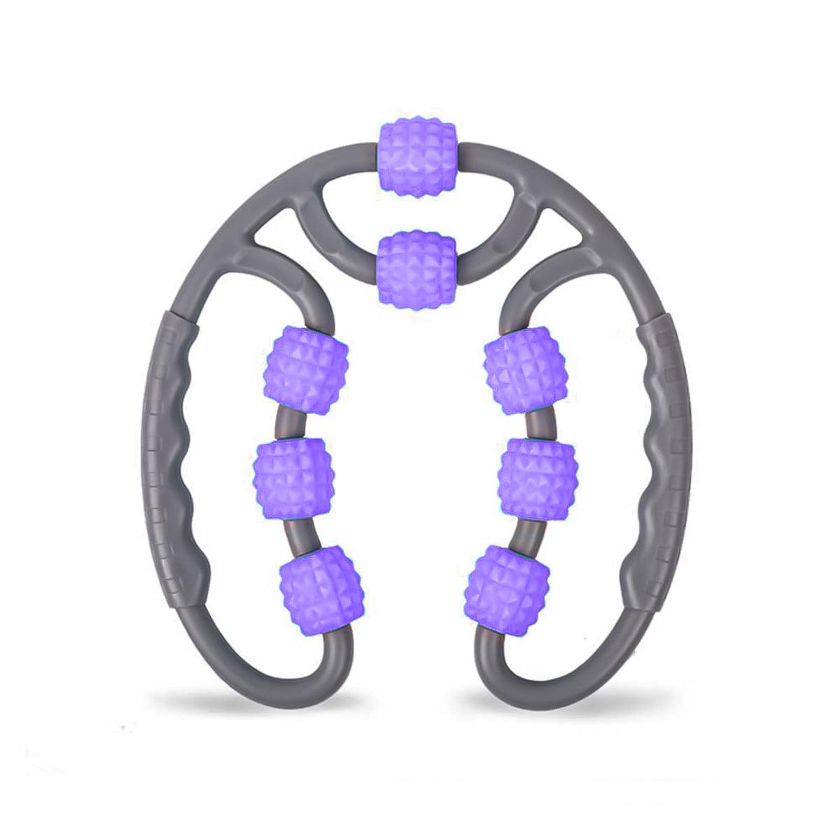 Hand Roller for Muscles - Yoga Massage Roller 8 Wheels Trigger Point for Arm Leg Neck Muscle Exercise & Fitness - Tophatter Daily Deals