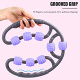 Hand Roller for Muscles - Yoga Massage Roller 8 Wheels Trigger Point for Arm Leg Neck Muscle Exercise & Fitness - Tophatter Daily Deals