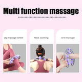 Hand Roller for Muscles - Yoga Massage Roller 8 Wheels Trigger Point for Arm Leg Neck Muscle Exercise & Fitness - Tophatter Daily Deals