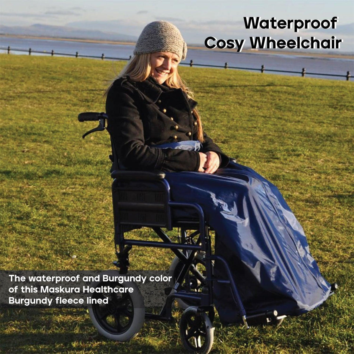 Waterproof Wheelchair Blanket - Mobility Scooter Cover Full Weather Protection Navy Cosy Aidapt Personal Care - Tophatter Daily Deals