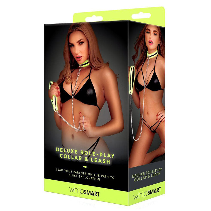 Whip Smart Glow In The Dark Deluxe Collar and Leash Set > Bondage Gear > Collars & Leashes - Tophatter Daily Deals