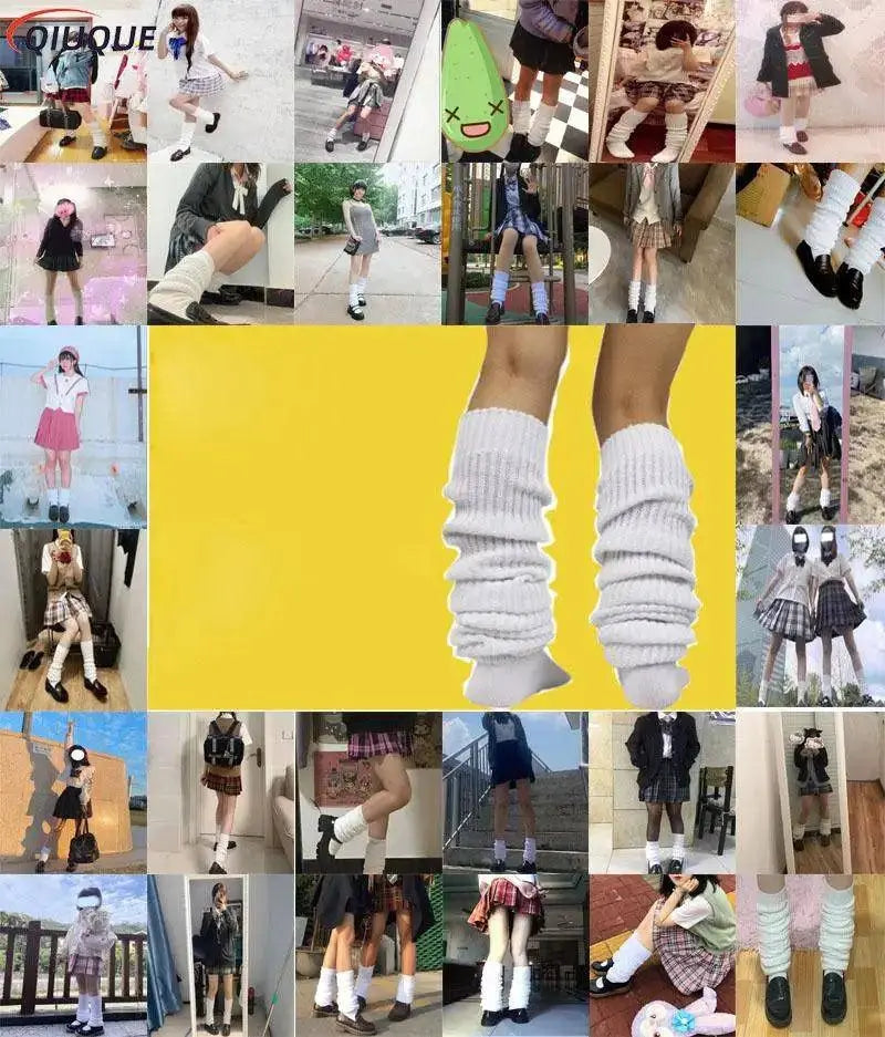 White Black Loose Socks Slouch Boots Stockings JK Uniform Accessories Leg Warmers Cosplay Socks for Women Girls - Tophatter Daily Deals