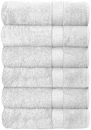 6-Piece Hotel & Spa 100% Cotton Bath Towel Set White Bath - Tophatter Daily Deals