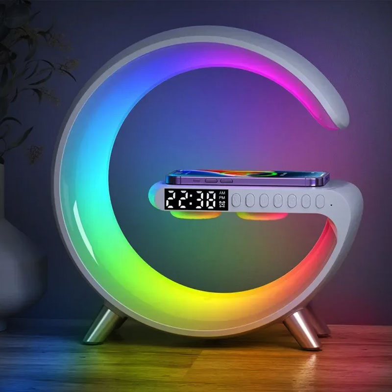 Wireless Charging Lamp RGB Ambient Light Stand 2025 White - Tophatter Daily Deals