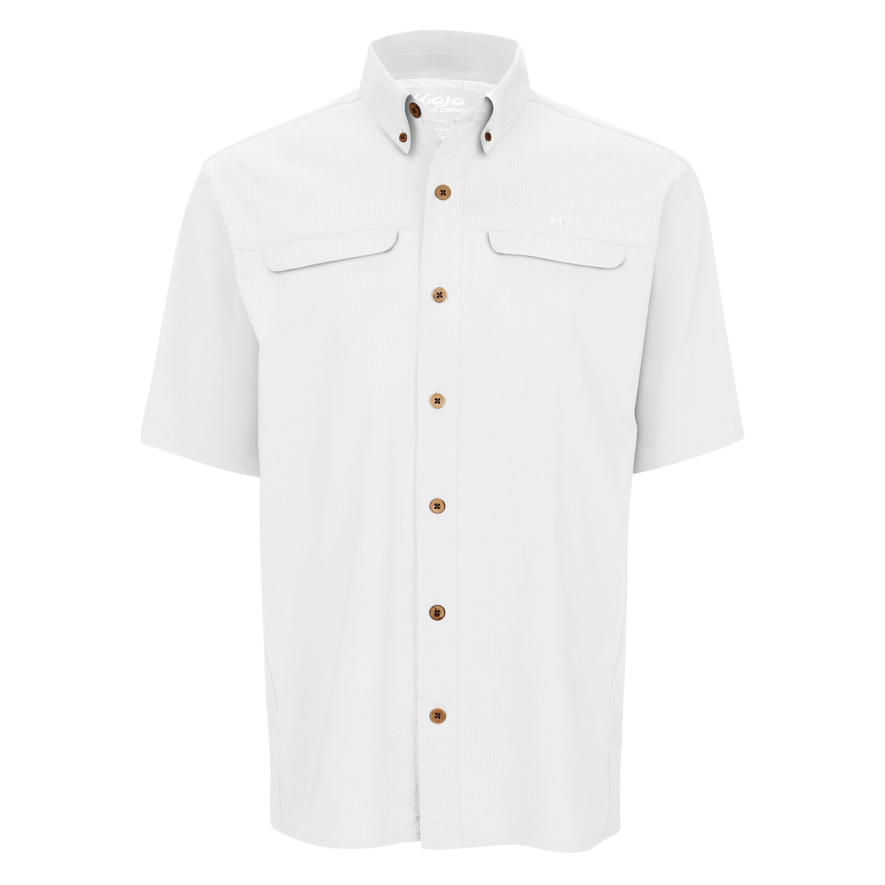 Mojo Sportswear Company Mr. Big Short Sleeve Men's Fishing Shirt White Caps Polos - Tophatter Daily Deals
