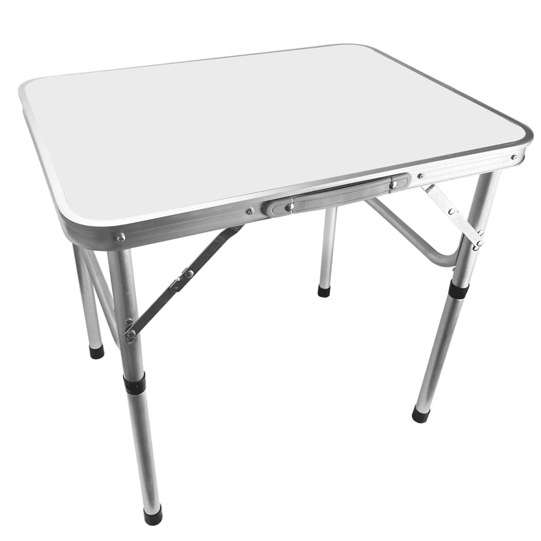 Aluminium Foldable Camping Table - Portable Outdoor Picnic & BBQ Table with Carry Handle White Outdoor Recreation - Tophatter Daily Deals