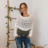 Soft Women’s Scarf - Openwork Rectangular, Knit, For Winter White - Tophatter Daily Deals
