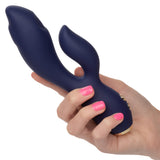 Chic Blossom Navy Blue Flexible Silicone Dual Motor Vibrator with Gold Accents, 10 Speeds, Waterproof and Rechargeable > Vibrators > Ladies > Rabbit - Tophatter Daily Deals