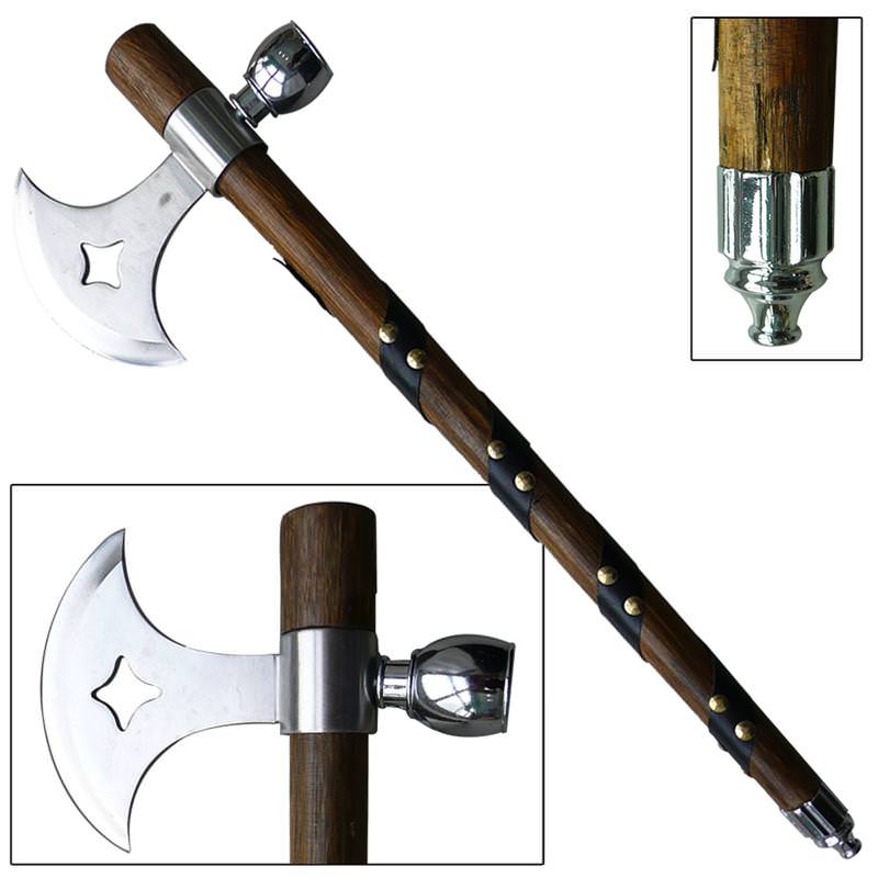 Wild Frontier Mohican Pole Axe Peace Pipe - Tophatter's Guns'N'Weapons Store Collectible Weapons - Tophatter Daily Deals