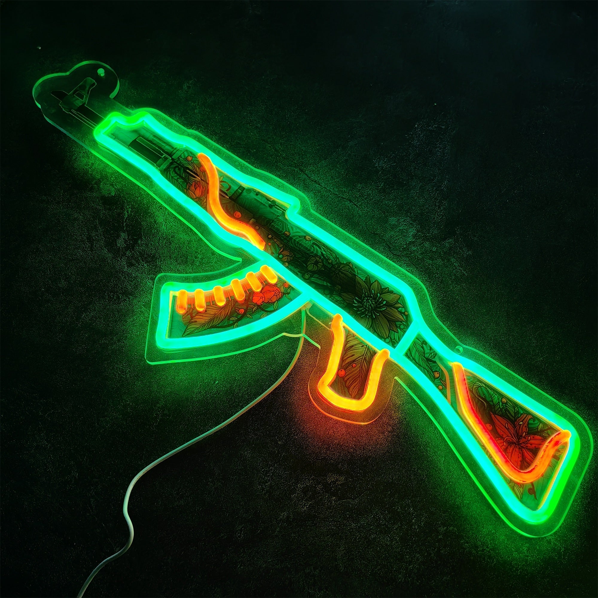 AK47 Wild Lotus 3D Colorful Neon Light Wall Sign Decor - Tophatter Daily Deals