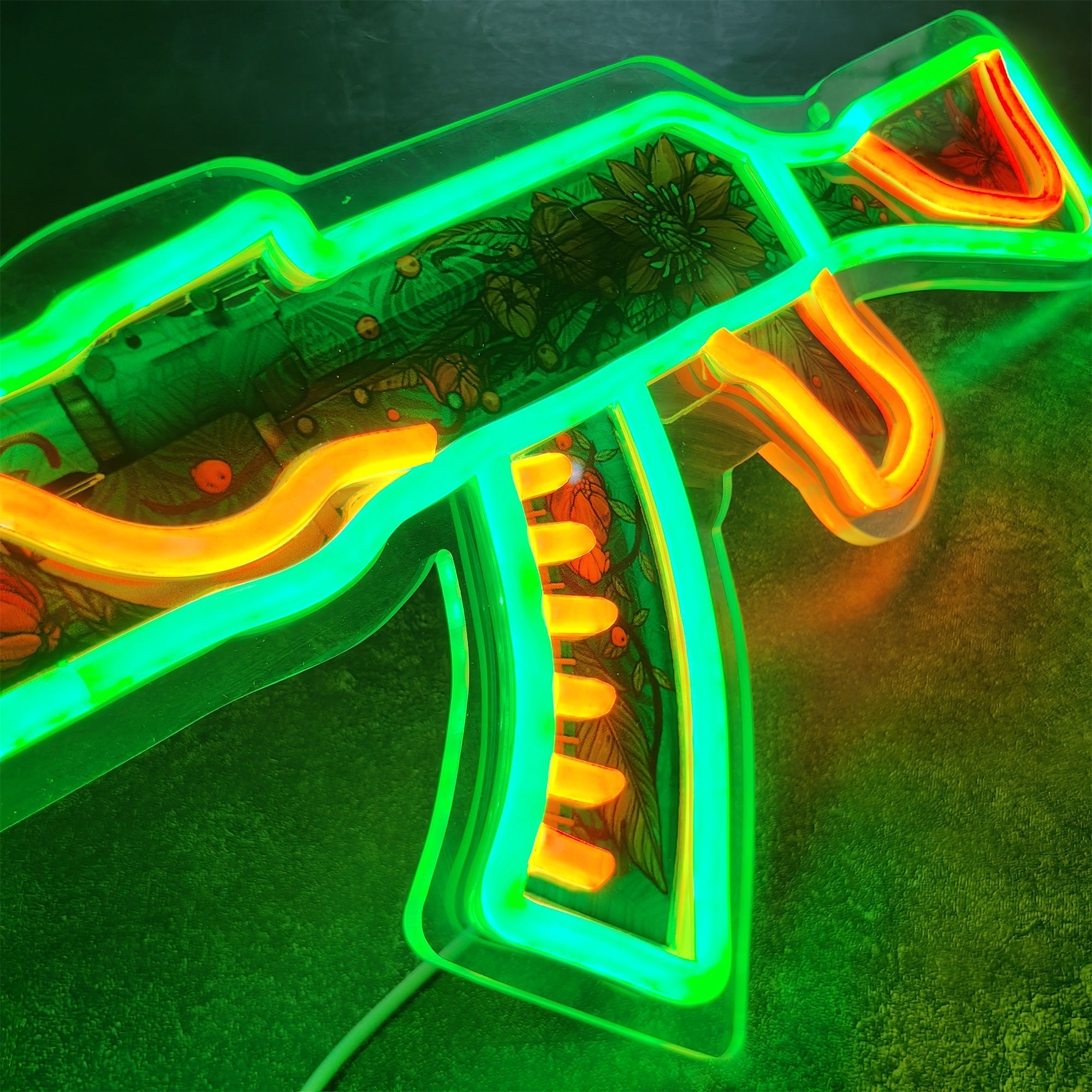 AK47 Wild Lotus 3D Colorful Neon Light Wall Sign Decor - Tophatter Daily Deals
