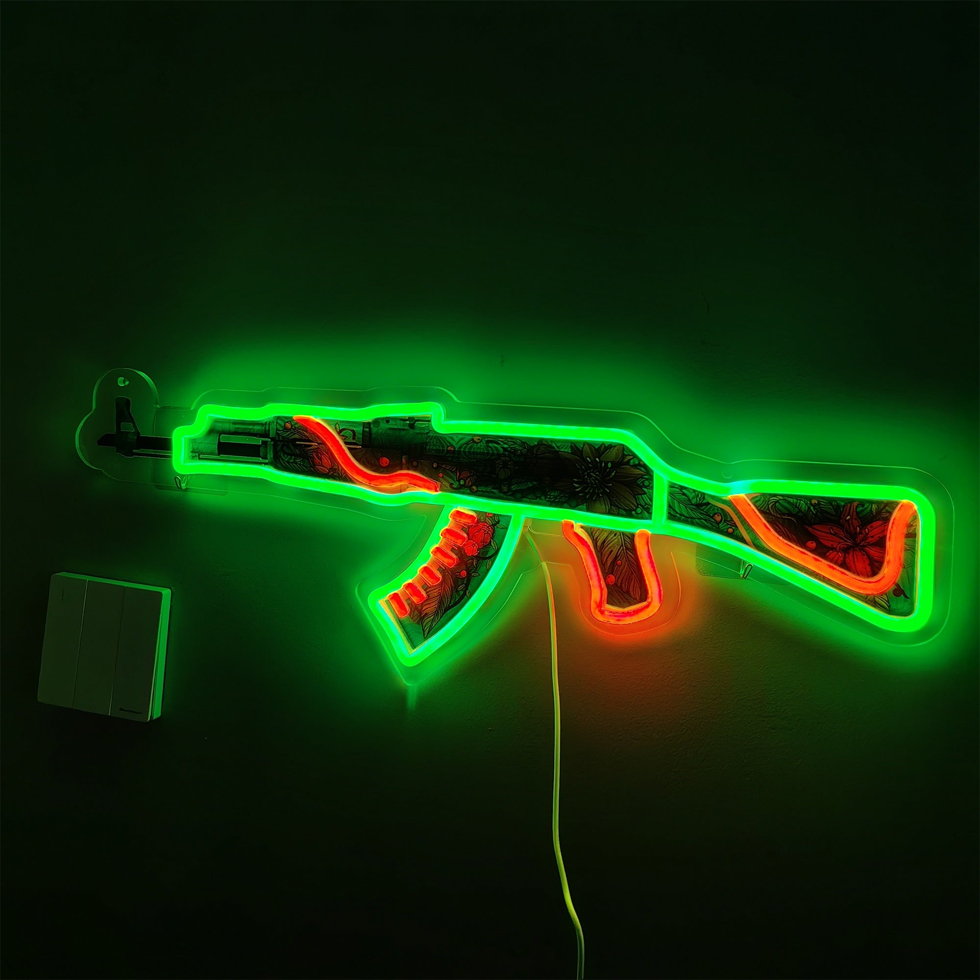 AK47 Wild Lotus 3D Colorful Neon Light Wall Sign Decor - Tophatter Daily Deals