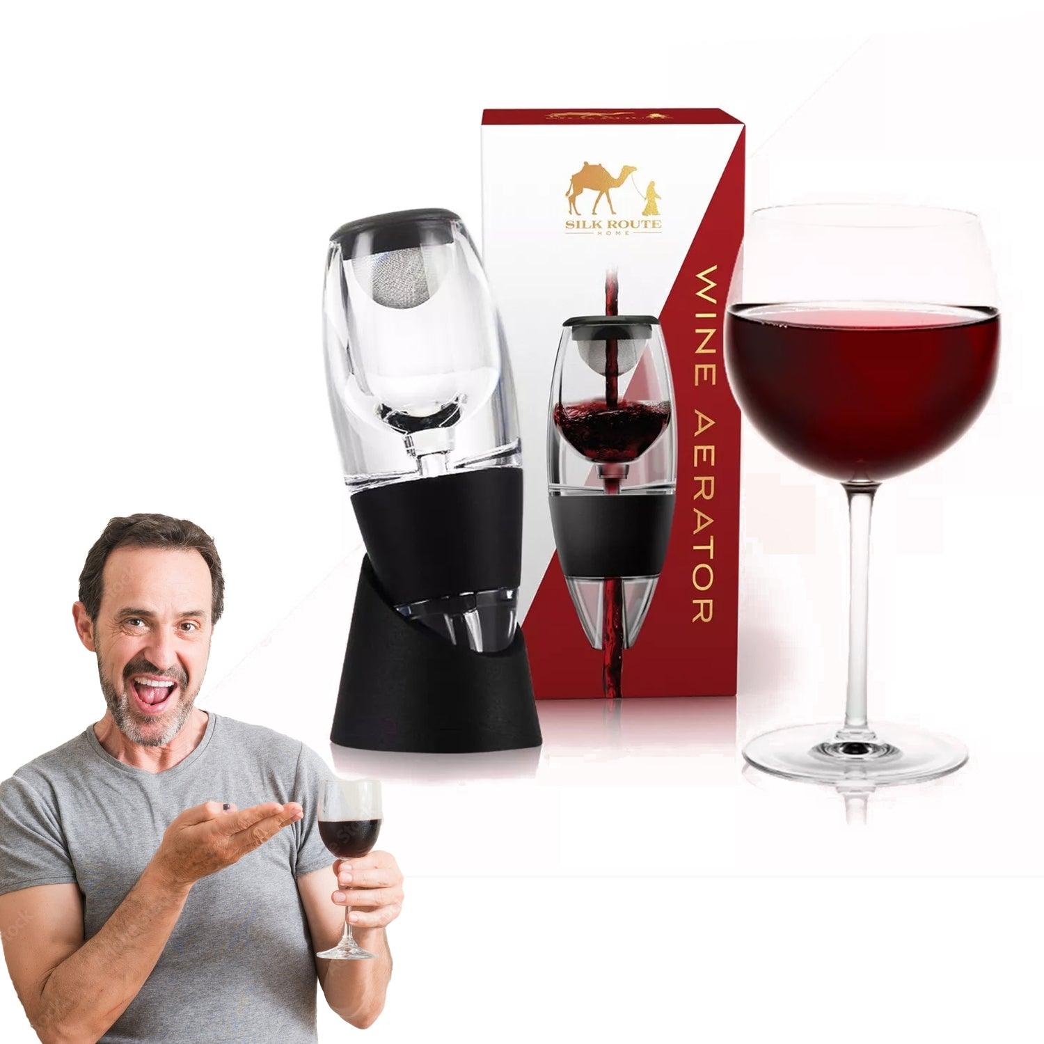 Wine Aerator Decanter - Silk Route Wine Aerator & Stand red/White Wine Decanter Sports & Outdoor - Tophatter Daily Deals