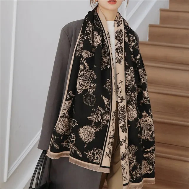 Lightweight Women's Pashmina Scarf - Oversized Shawl Black - Tophatter Daily Deals