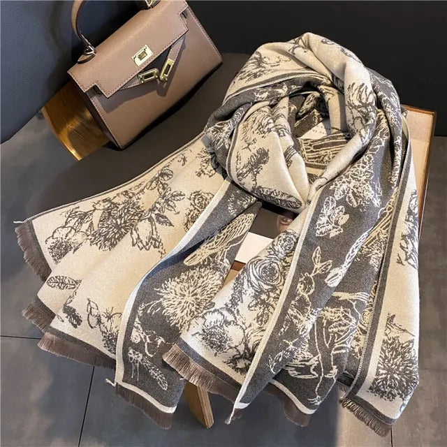 Lightweight Women's Pashmina Scarf - Oversized Shawl Brown - Tophatter Daily Deals