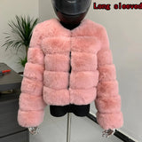 Winter coat for faux fur coat women new outerwear Fox fur short coat Fake fur jacket furry fluffy jacket luxury woman fur Fake - Tophatter Daily Deals