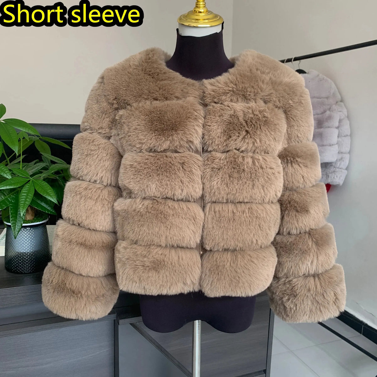 Winter coat for faux fur coat women new outerwear Fox fur short coat Fake fur jacket furry fluffy jacket luxury woman fur Fake - Tophatter Daily Deals