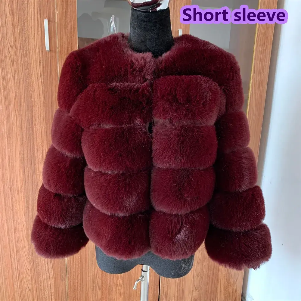 Winter coat for faux fur coat women new outerwear Fox fur short coat Fake fur jacket furry fluffy jacket luxury woman fur Fake - Tophatter Daily Deals