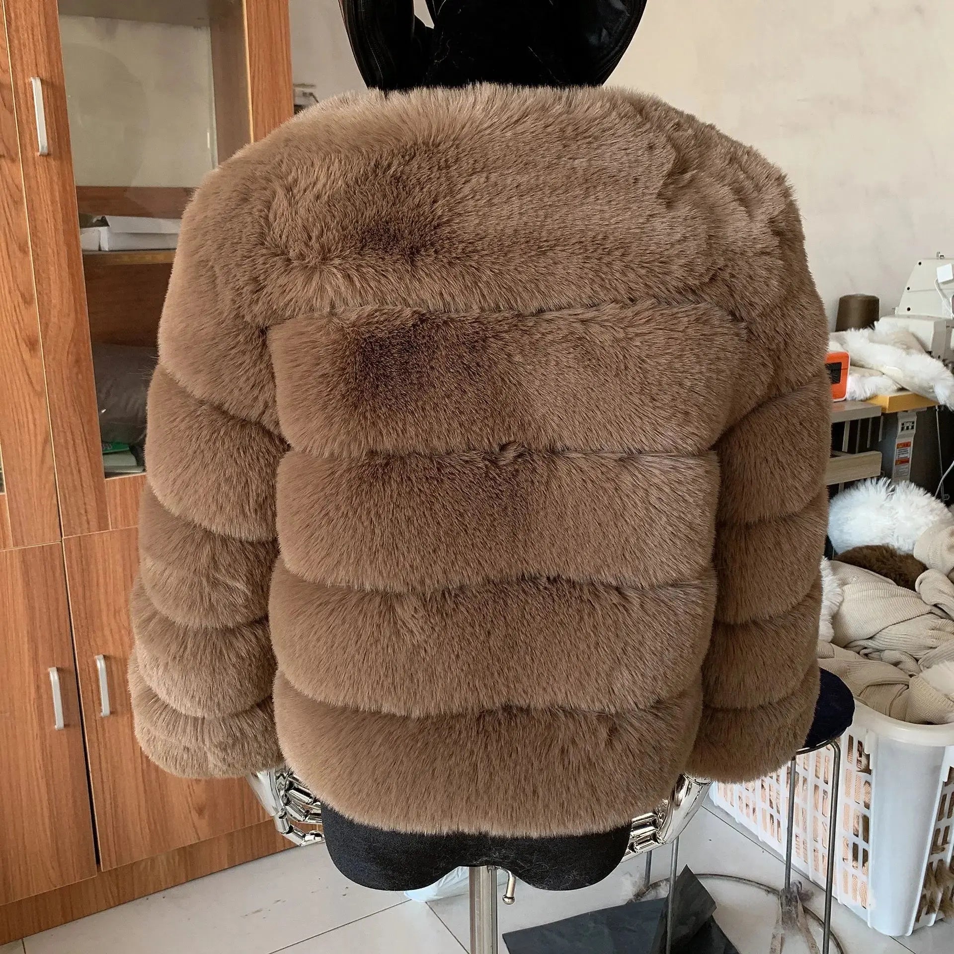 Winter coat for faux fur coat women new outerwear Fox fur short coat Fake fur jacket furry fluffy jacket luxury woman fur Fake - Tophatter Daily Deals
