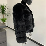 Winter coat for faux fur coat women new outerwear Fox fur short coat Fake fur jacket furry fluffy jacket luxury woman fur Fake - Tophatter Daily Deals